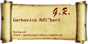 Gerbovics Róbert névjegykártya